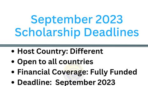 scholarships with september 2023 deadlines